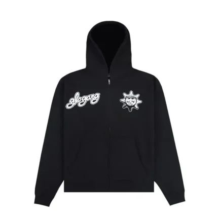 Black Glo Gang Font Logo Zip Up Hoodie