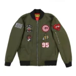 Glo Gang Cappin Olive/Red bomber jacket