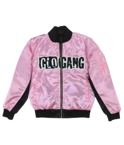 Glo Gang Fool Ya Pink and Black Satin Jacket