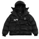 Glocler Flare Collar Puffer Jacket (Black)