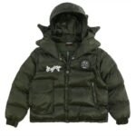 Glocler Flare Collar Puffer Jacket (olive)