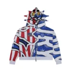 Red and Blue Glory Boy Flag Full Zip Hoodie